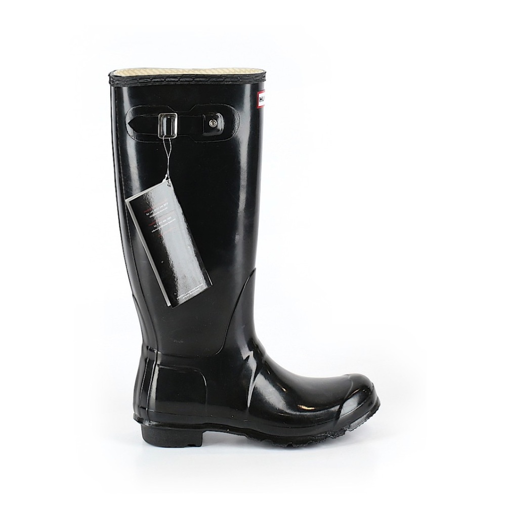 NWT HUNTER Tall Black Gloss Boots
